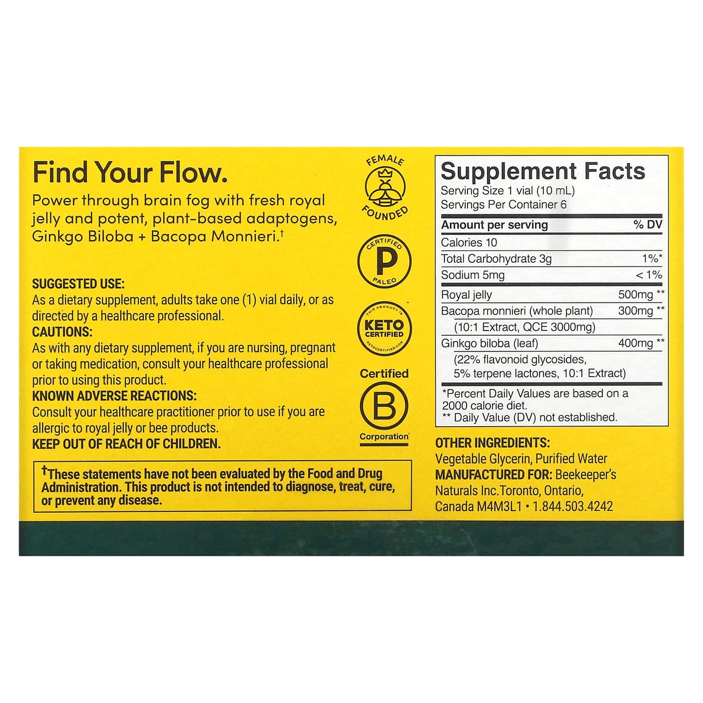 Boost Brain Clarity with Fresh Royal Jelly & Adaptogens by Beekeeper's Naturals - Image 2