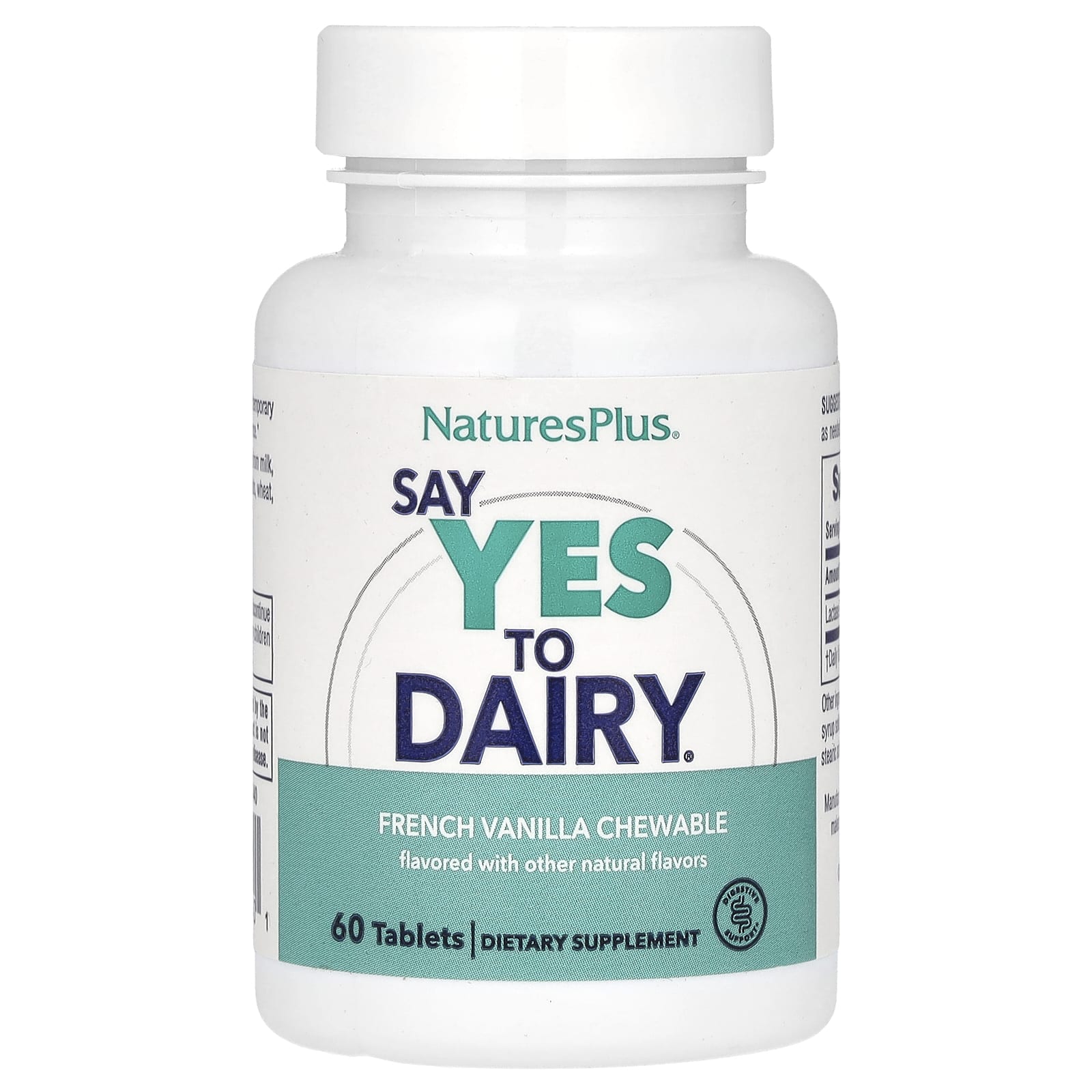 NaturesPlus, Say Yes to Dairy, French Vanilla, 60 Tablets - Image 1