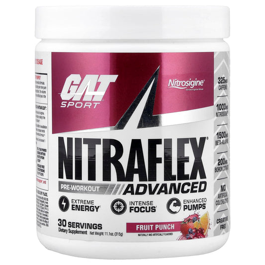 GAT NITRAFLEX Advanced Pre-Workout Energy & Focus Formula 11.1 oz - Image 1