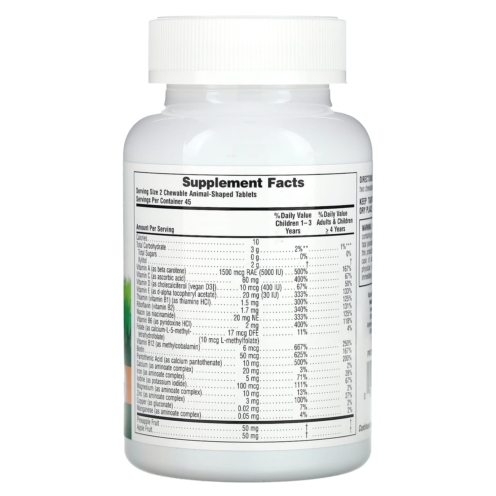 NaturesPlus, Animal Parade, Multivitamin, Children's Chewable Supplement, Cherry, Grape & Orange, 90 Animal-Shaped Tablets - Image 2