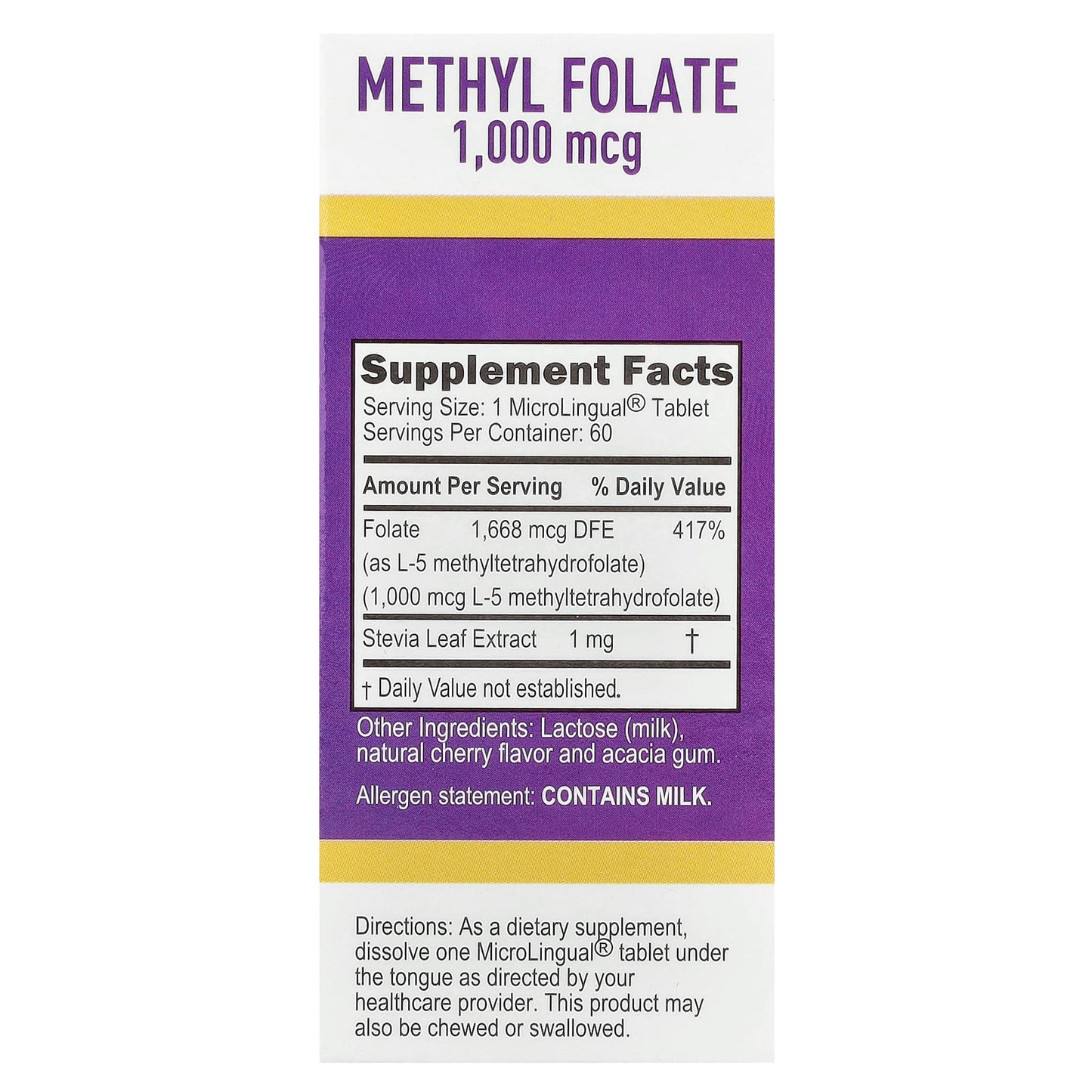 Superior Source, Methyl Folate, 1,000 mcg, 60 Instant Dissolve Tablets - Image 2