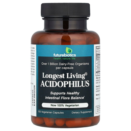 Futurebiotics Longest Living Acidophilus Probiotics 100 Capsules - Image 1