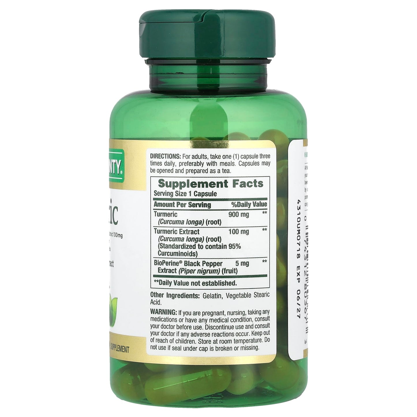 Nature's Bounty, Turmeric Plus Black Pepper Extract, 1,000 mg, 60 Capsules - Image 2