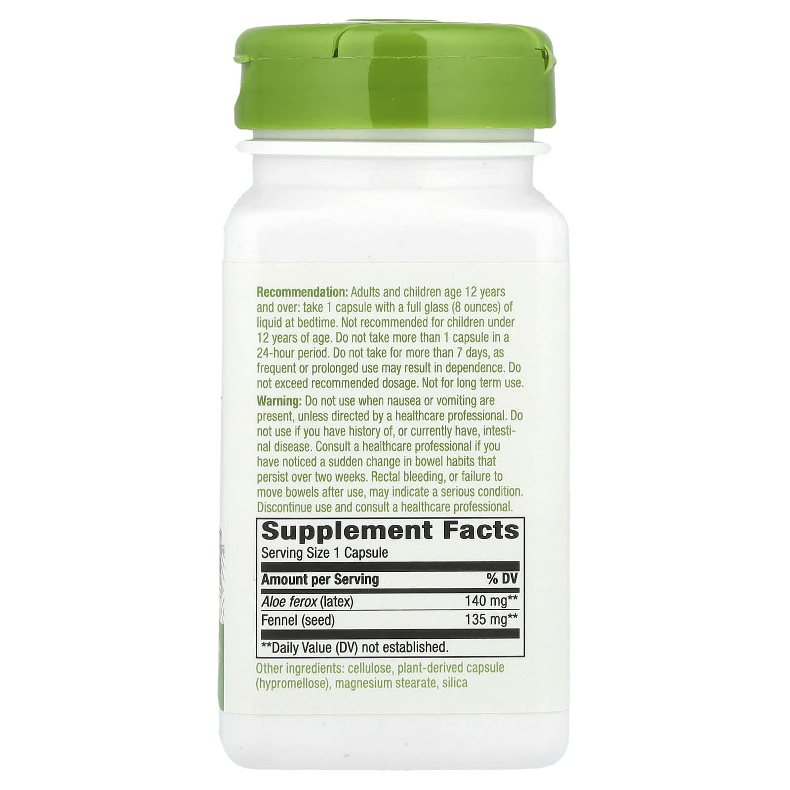 Nature's Way, Aloe Latex with Fennel, 100 Vegan Capsules - Image 2