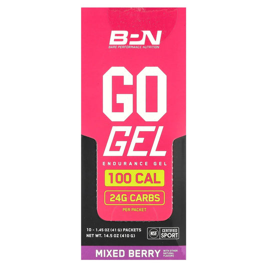 BPN Go Gel Endurance Energy Gels, 10 Packets, 24g Carbs Each - Image 1