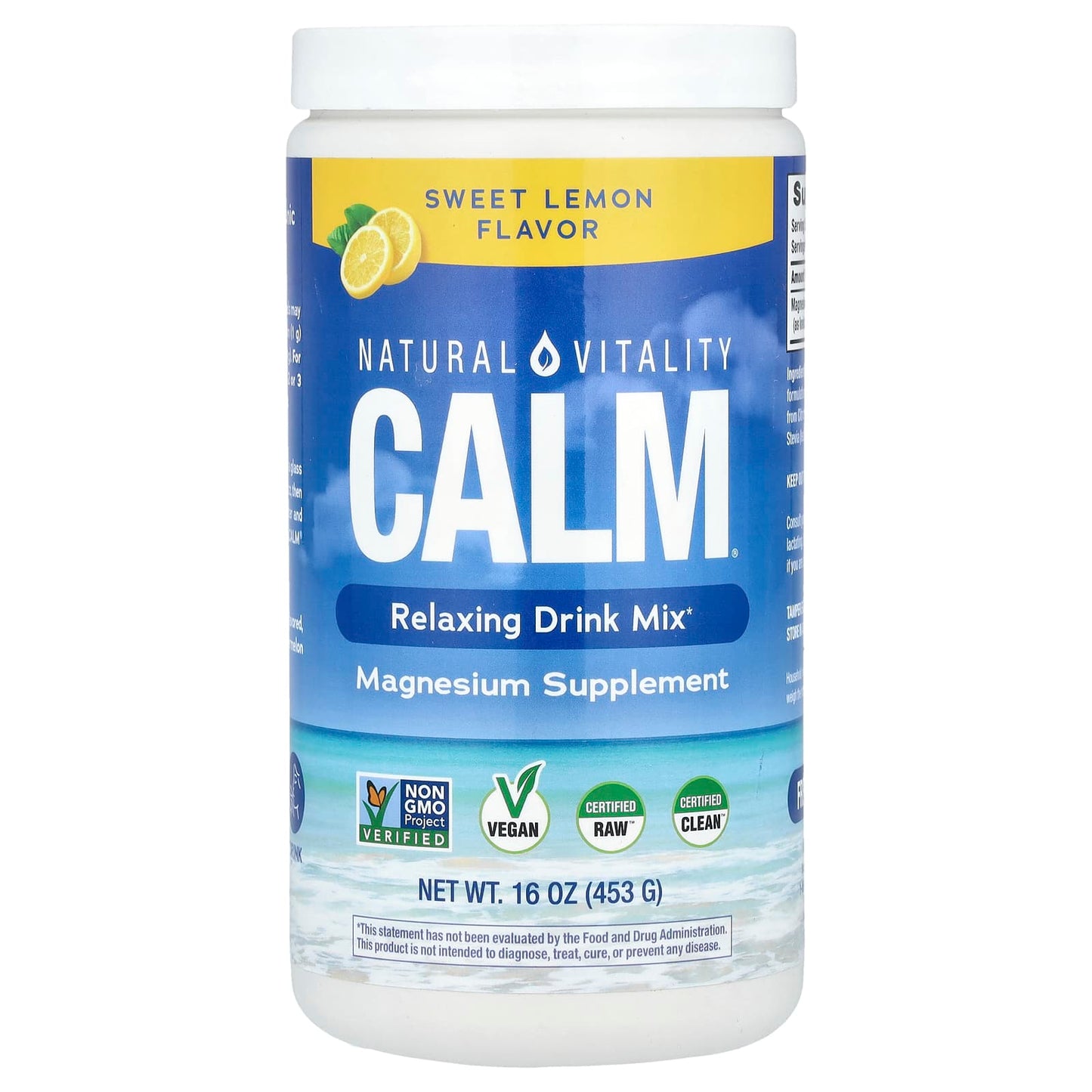 Natural Vitality, CALM®, Relaxing Drink Mix, Sweet Lemon, 16 oz (453 g) - Image 1