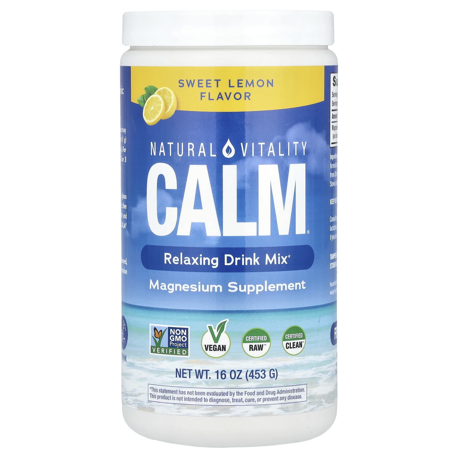 Natural Vitality, CALM®, Relaxing Drink Mix, Sweet Lemon, 16 oz (453 g) - Image 1