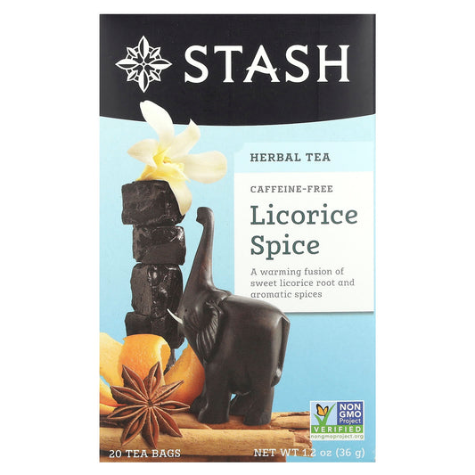 Stash Tea, Herbal Tea, Licorice Spice, Caffeine Free, 20 Tea Bags, 1.2 oz (36 g) - Image 1