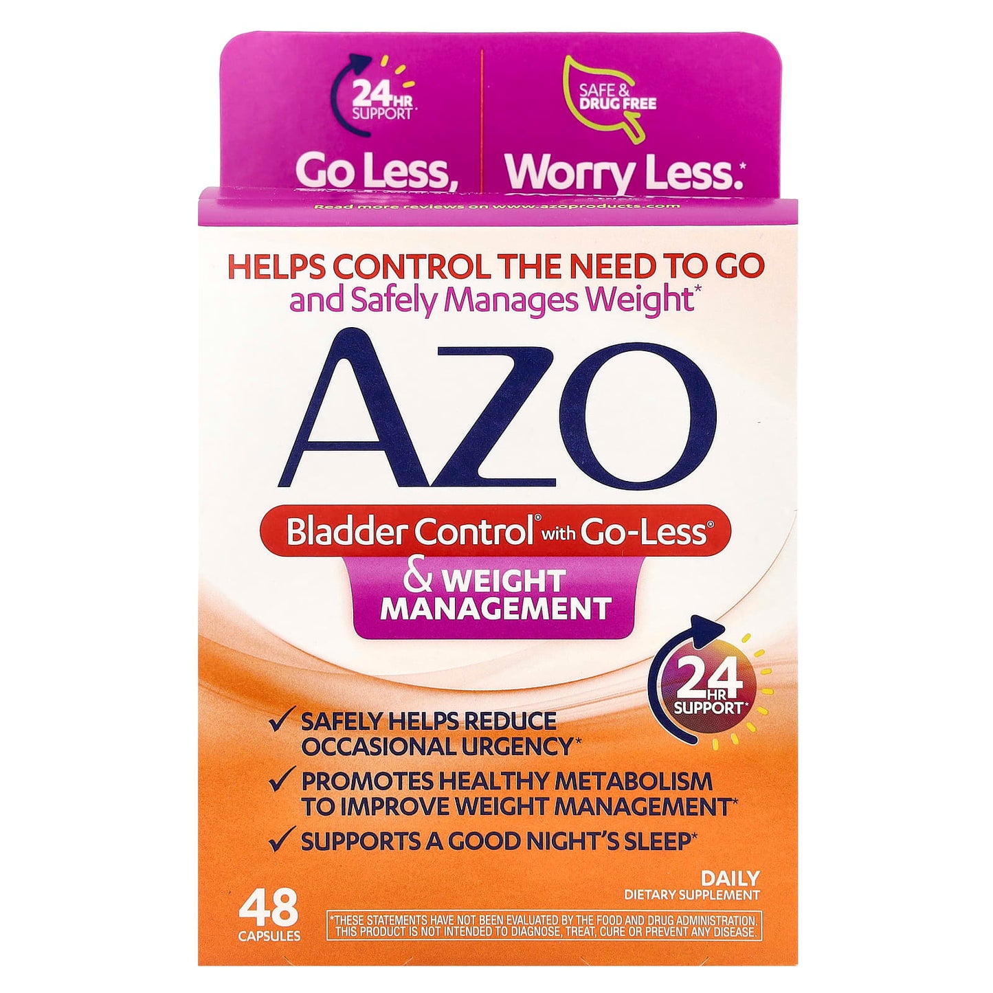 AZO Bladder Control & Weight Management, 48 Capsules - Safe & Effective - Image 1