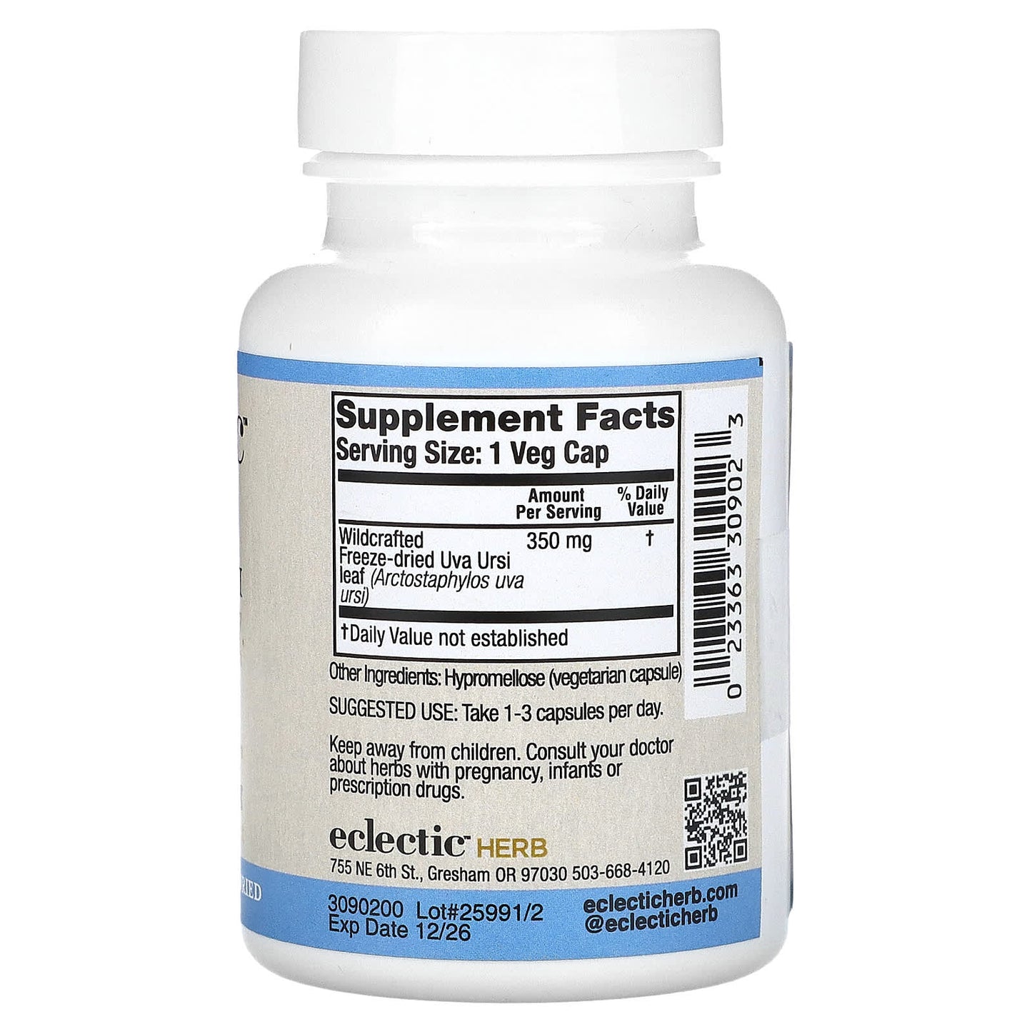 Uva Ursi Supplement for Urinary Tract Health, 350mg, 90 Capsules - Image 2