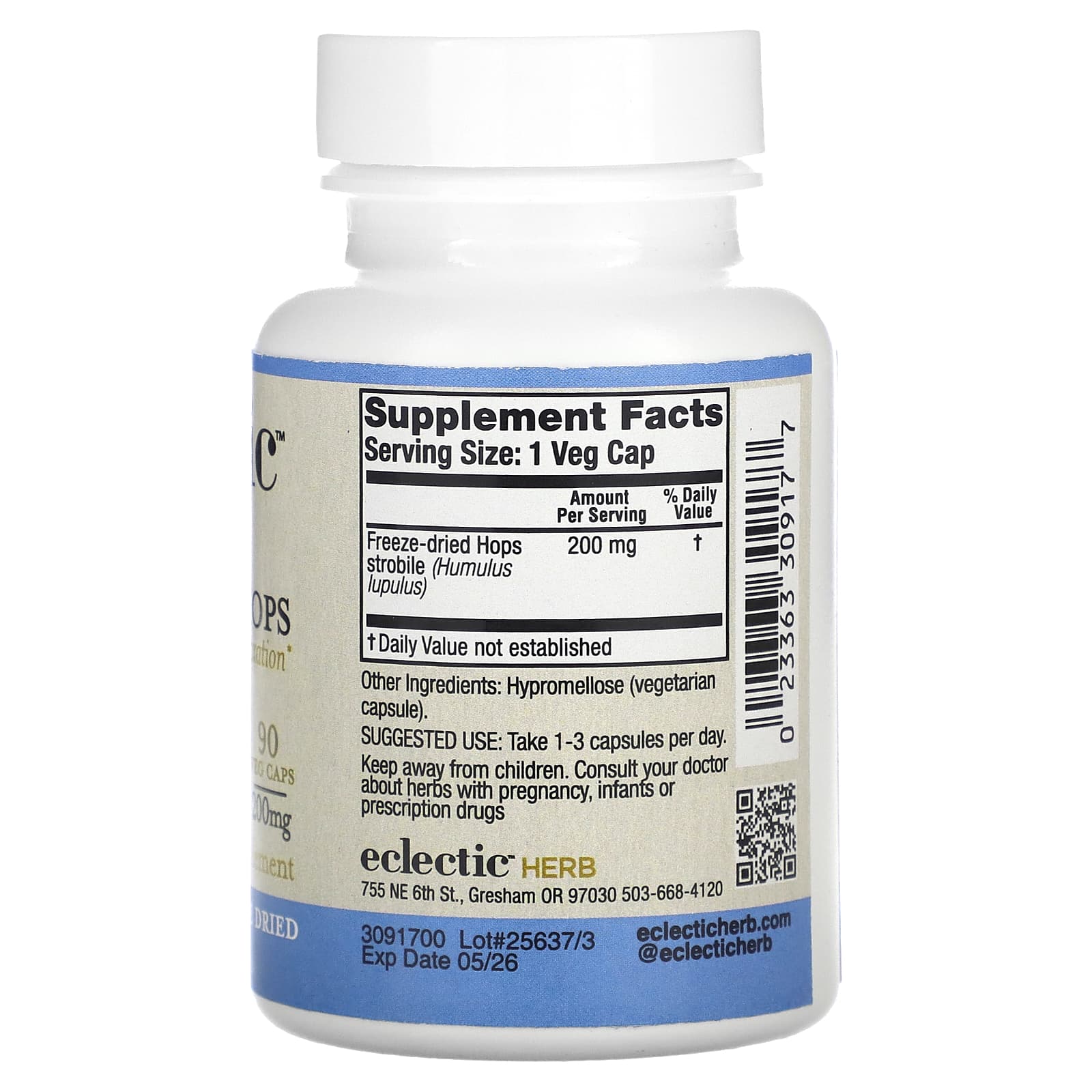 Freeze-Dried Hops Supplement for Relaxation & Stress Relief, 200mg, 90 Caps - Image 2