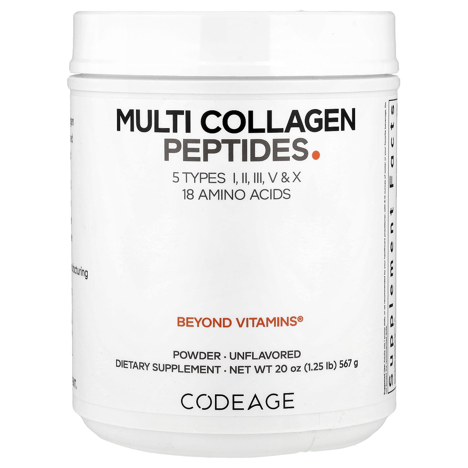 Codeage Multi Collagen Peptides Powder, Unflavored, 20 oz - Image 1
