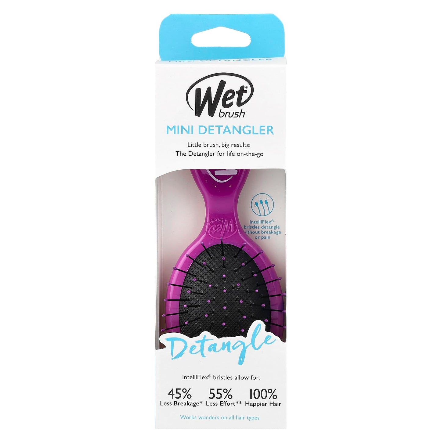 Wet Brush, Mini Detangler Brush, Purple, 1 Brush - Image 2