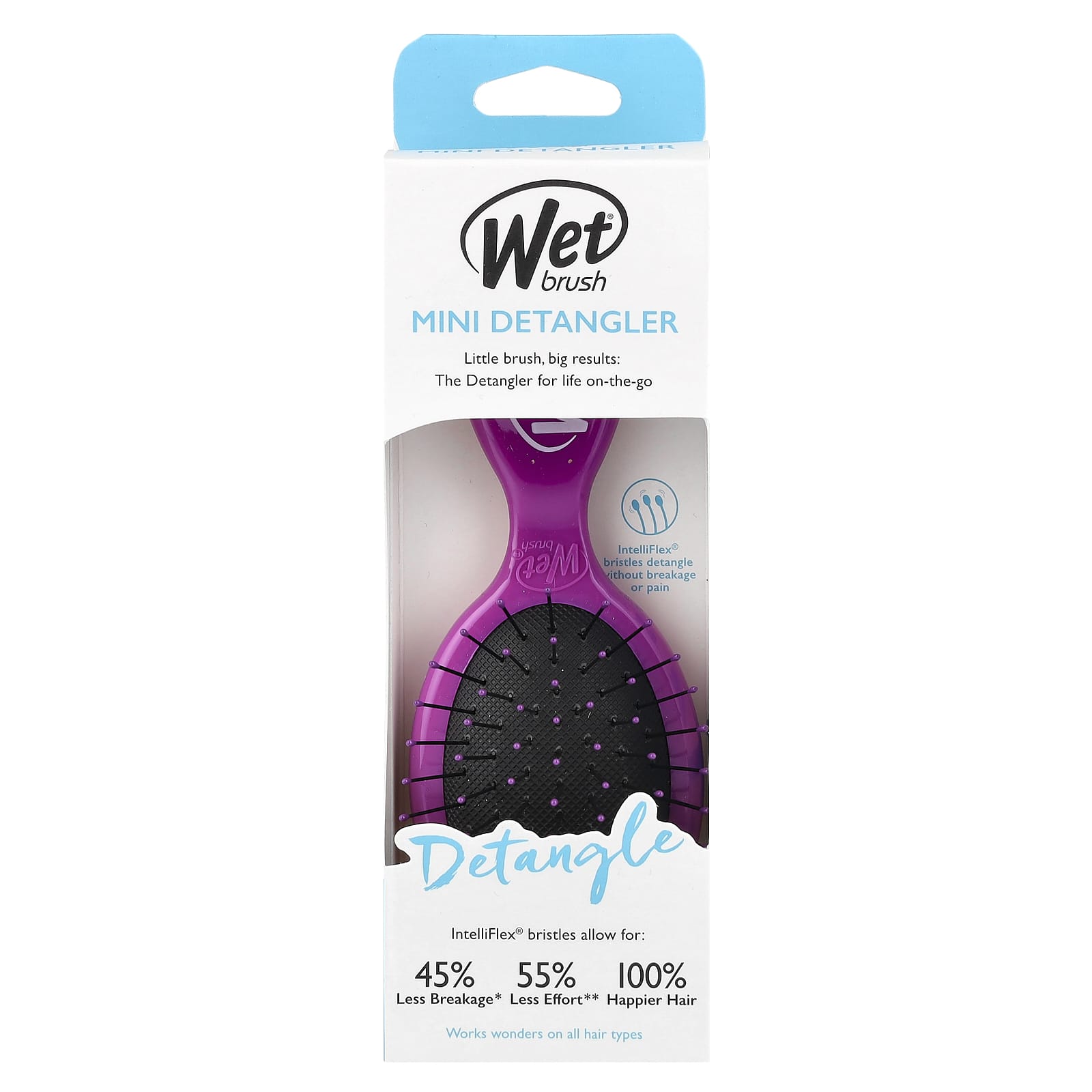 Wet Brush, Mini Detangler Brush, Purple, 1 Brush - Image 2