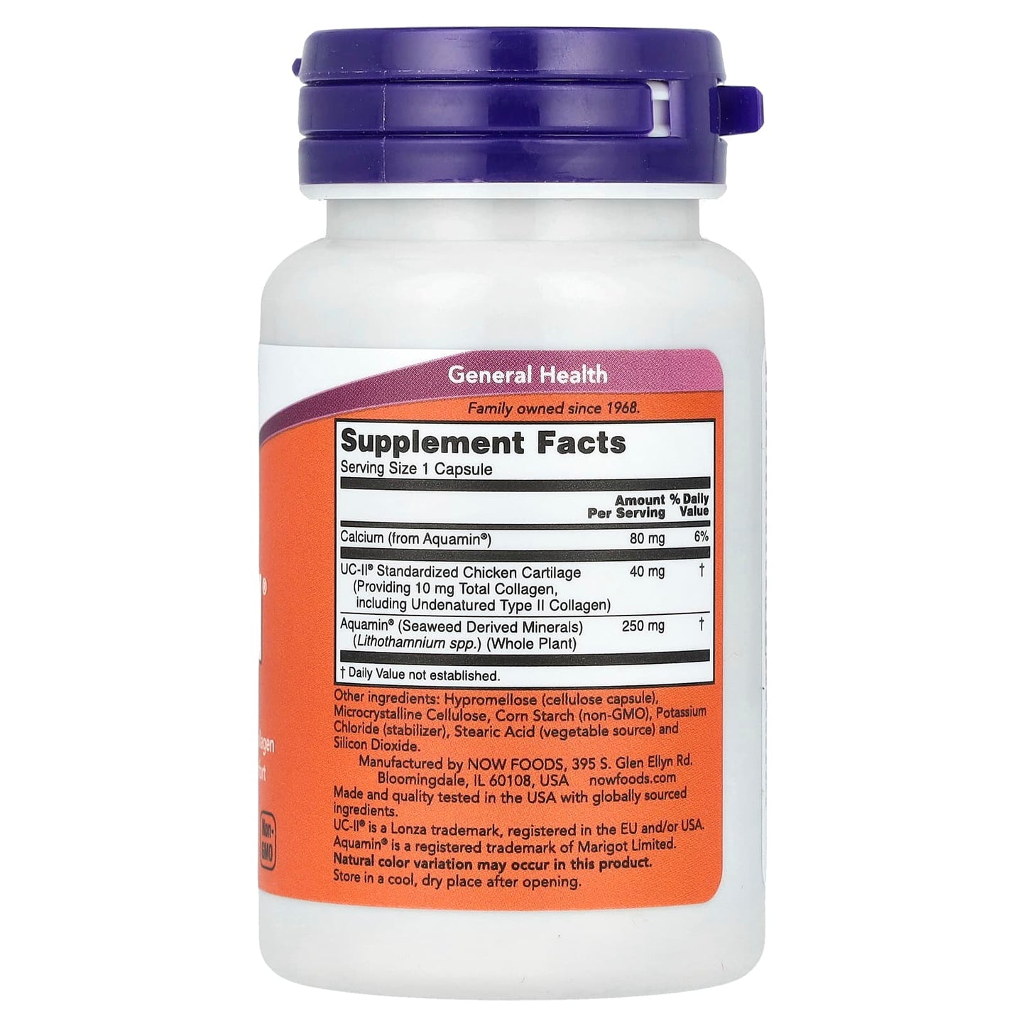 NOW Foods, UC-II® Joint Health with Undenatured Type II Collagen, 60 Capsules - Image 2