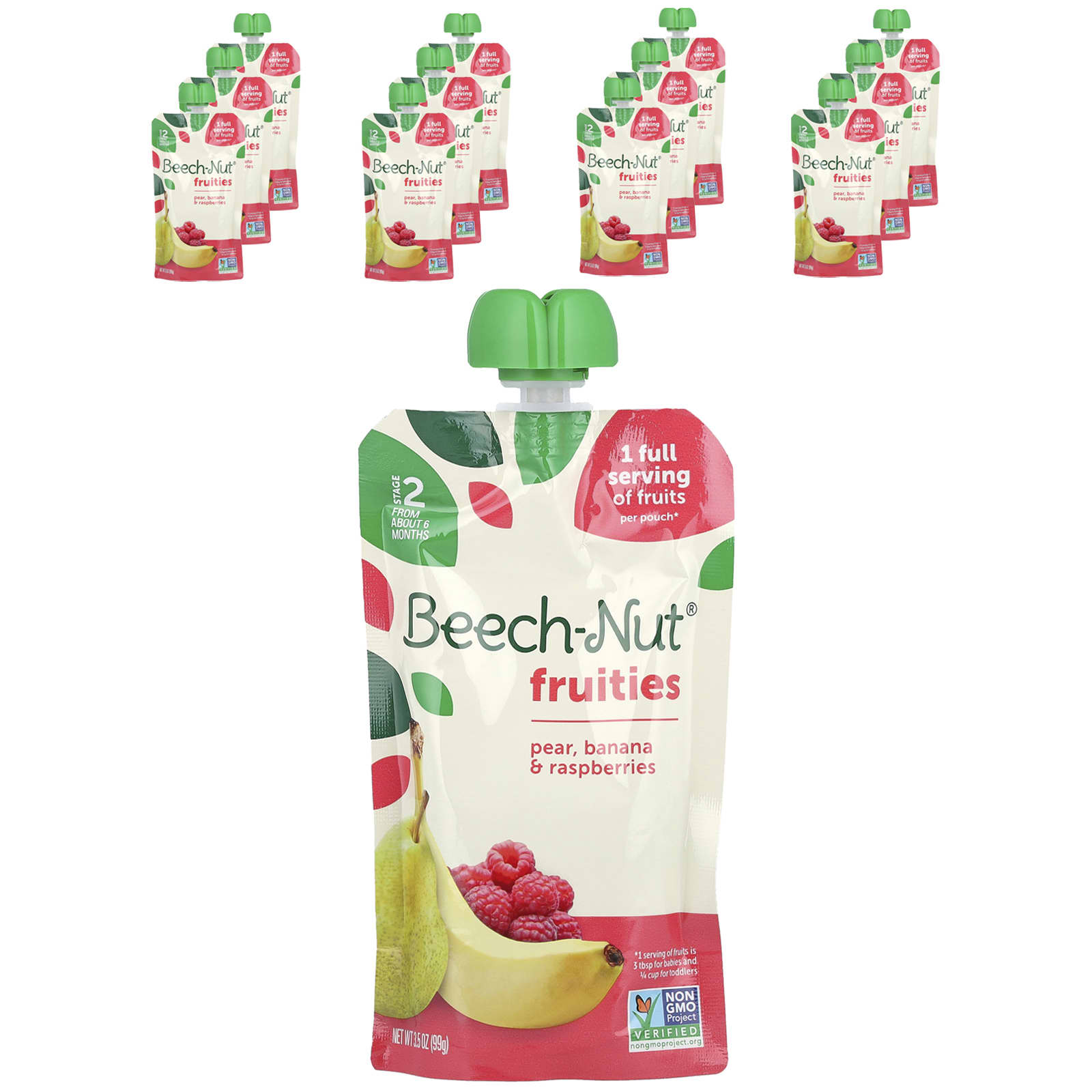 Nourishing Beech-Nut Fruities for 6+ Month Babies, 12 Pouches - Image 1