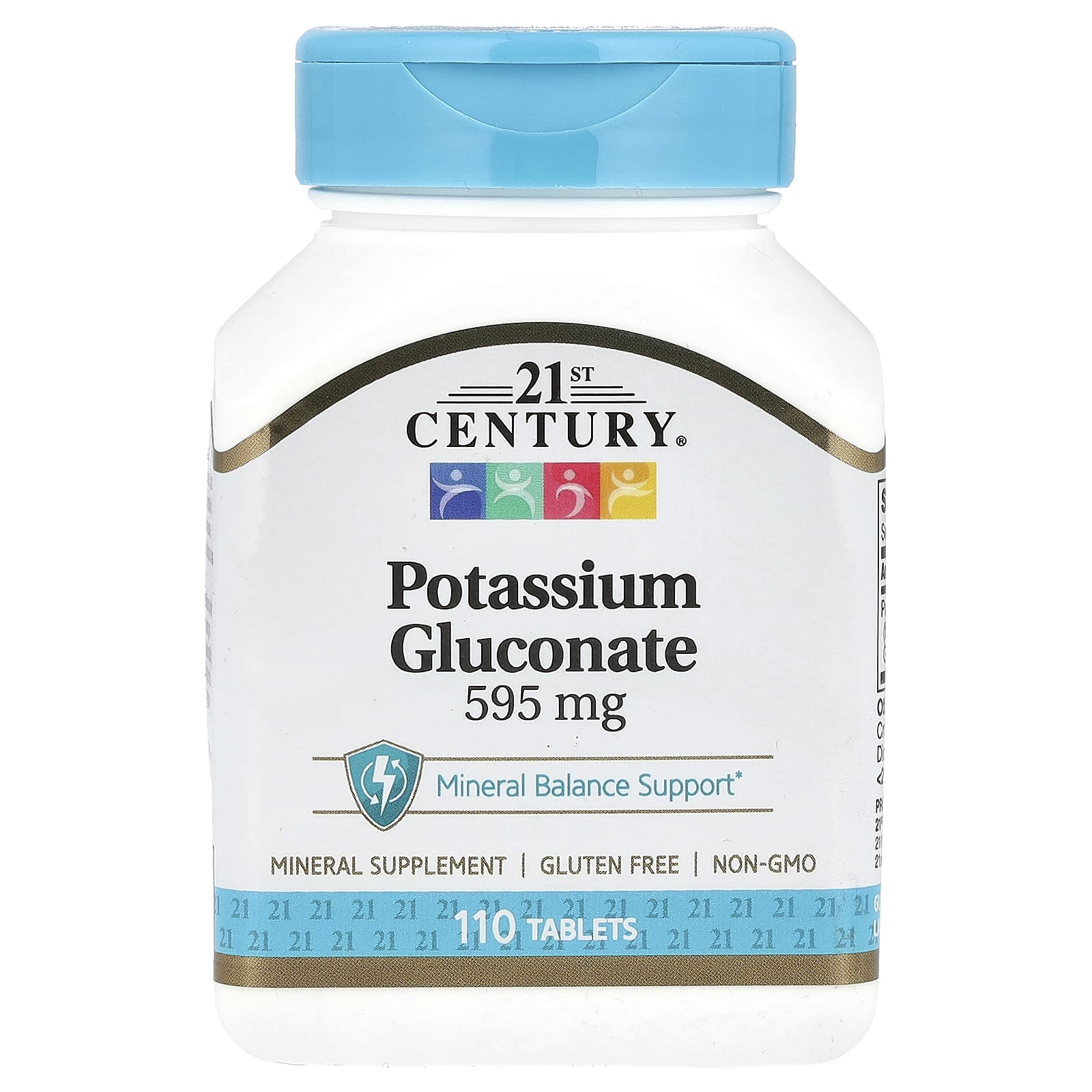 Potassium Gluconate Supplement 595mg, 110 Tablets | 21st Century - Image 1