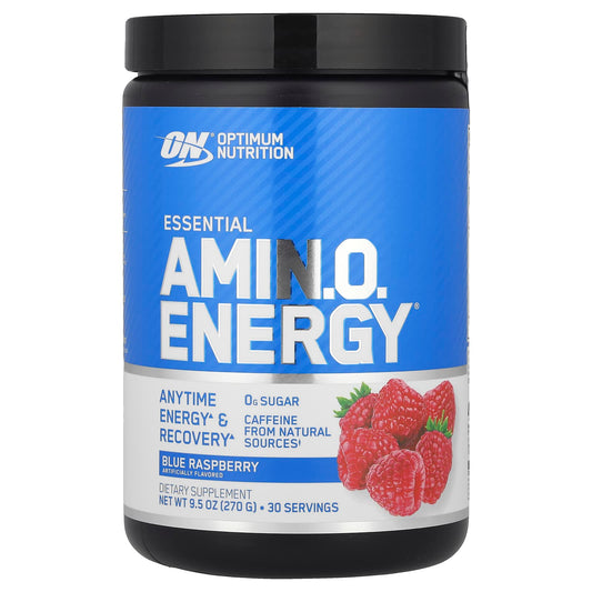 Optimum Nutrition, Essential Amin.O. Energy®, Blue Raspberry, 9.5 oz (270 g) - Image 1