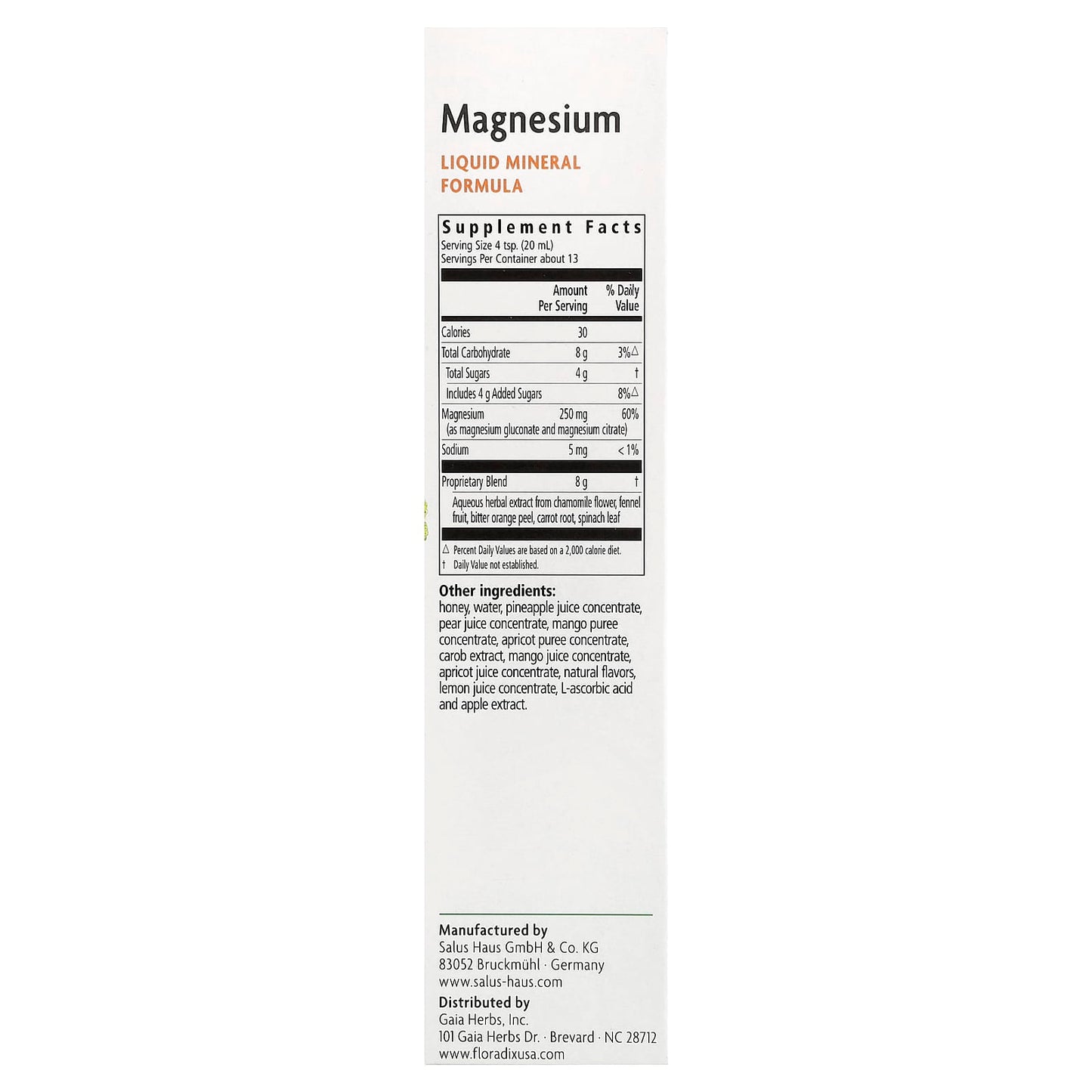 Floradix Magnesium Liquid Formula 8.5 fl oz (250 ml) for Muscle Function & Energy - Image 2