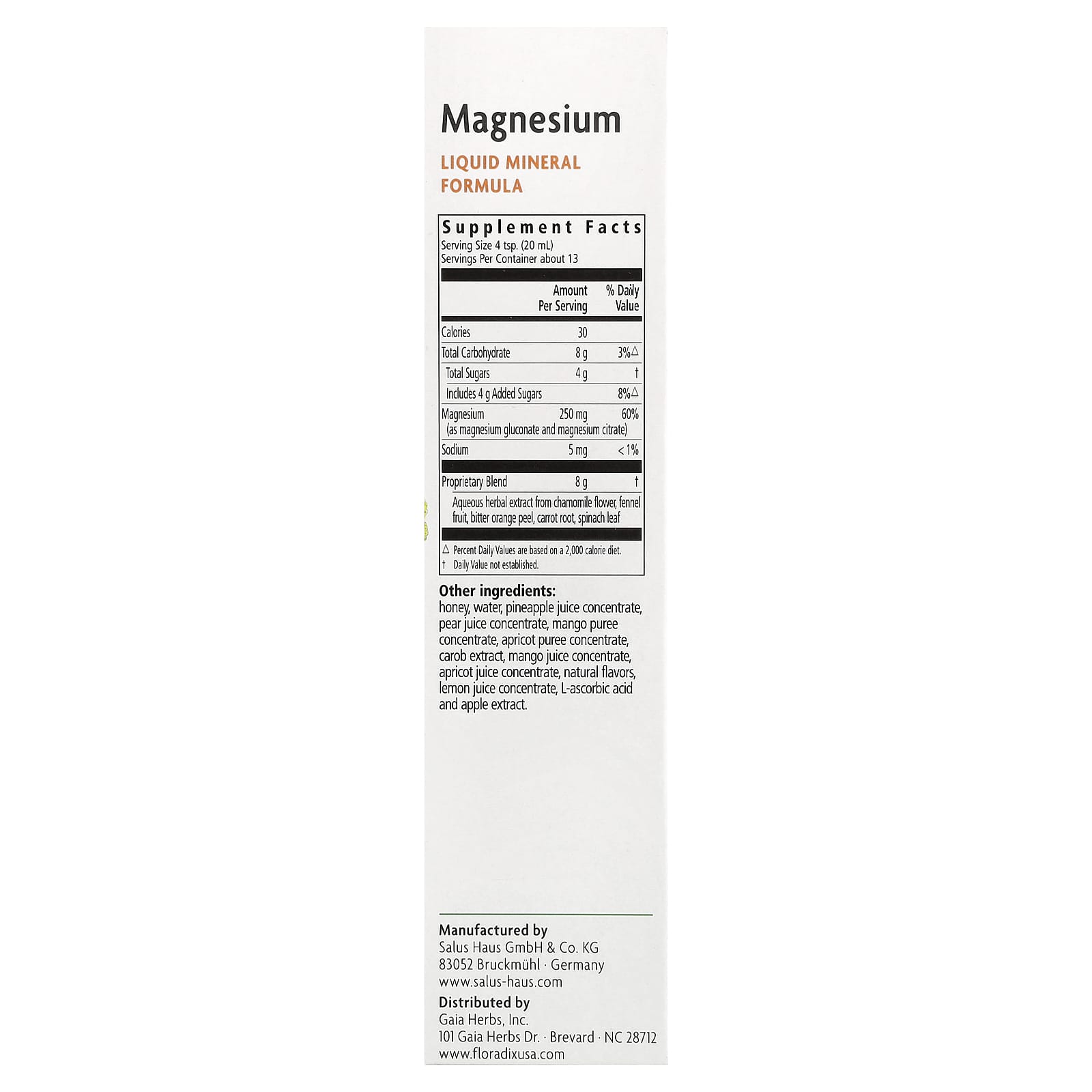 Floradix Magnesium Liquid Formula 8.5 fl oz (250 ml) for Muscle Function & Energy - Image 2