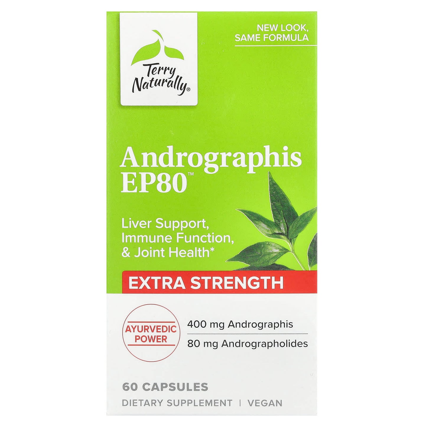 Terry Naturally, Andrographis EP80, Extra Strength, 400 mg, 60 Capsules - Image 1