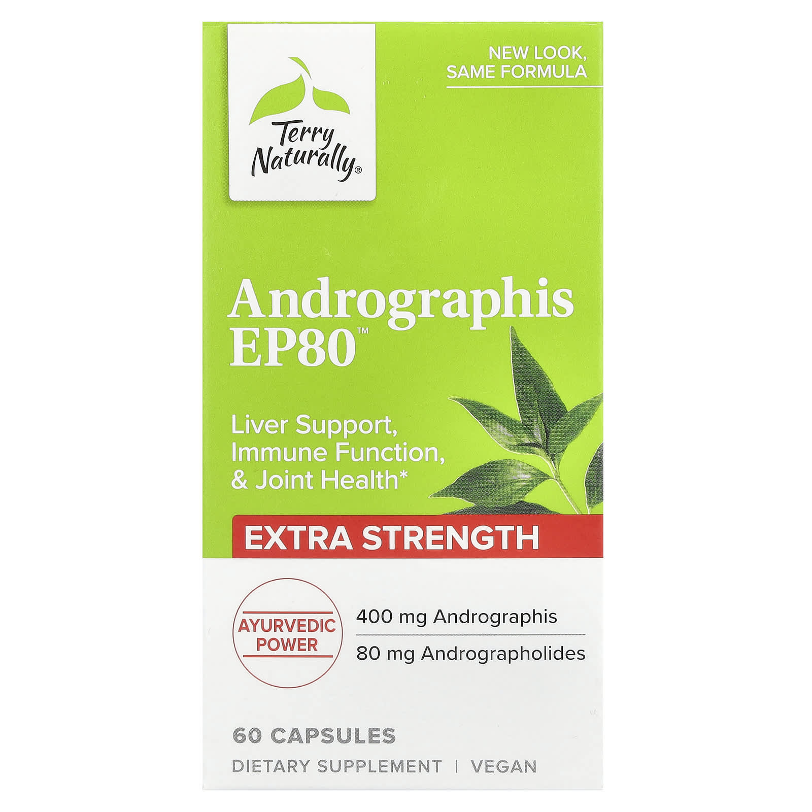 Terry Naturally, Andrographis EP80, Extra Strength, 400 mg, 60 Capsules - Image 1