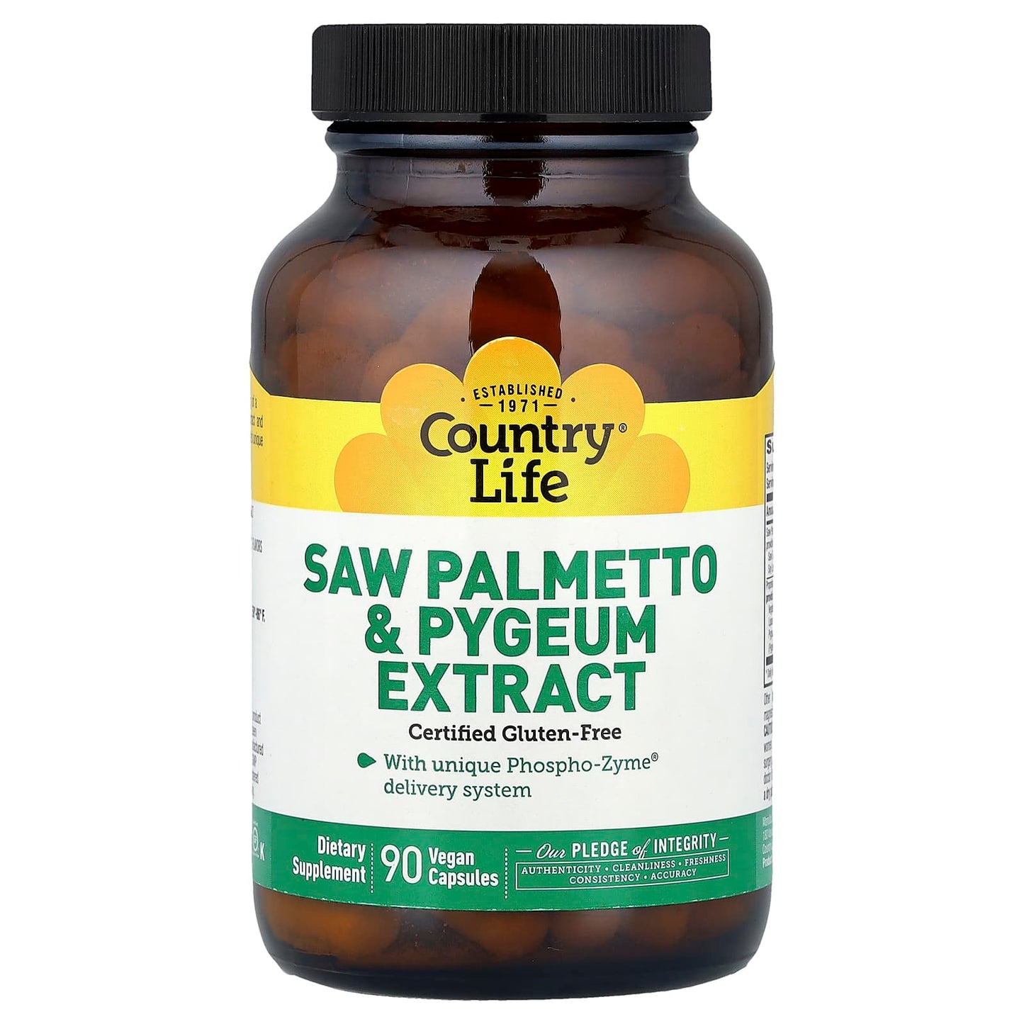 Country Life Saw Palmetto & Pygeum Extract, 90 Vegan Capsules for Men - Image 1