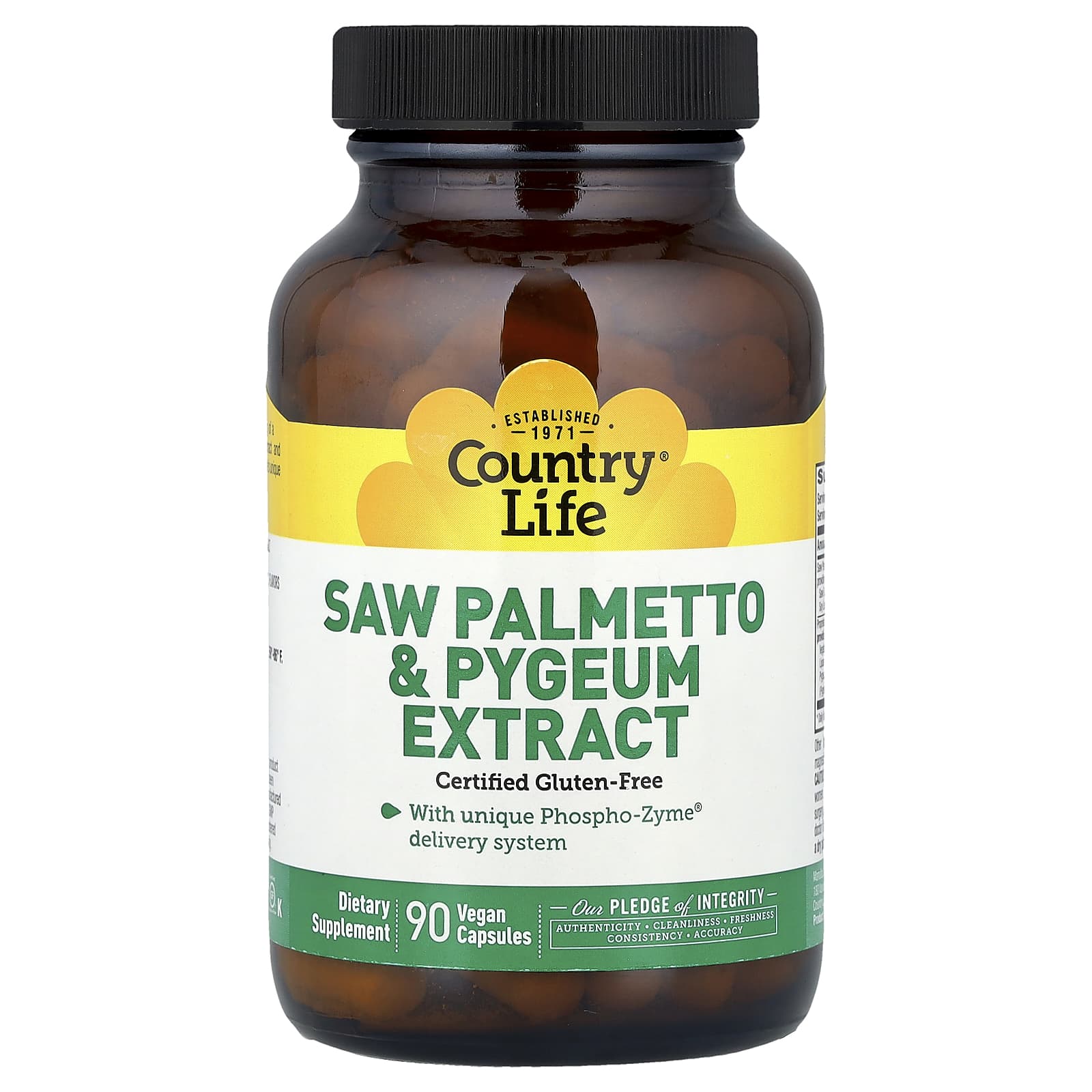 Country Life Saw Palmetto & Pygeum Extract, 90 Vegan Capsules for Men - Image 1
