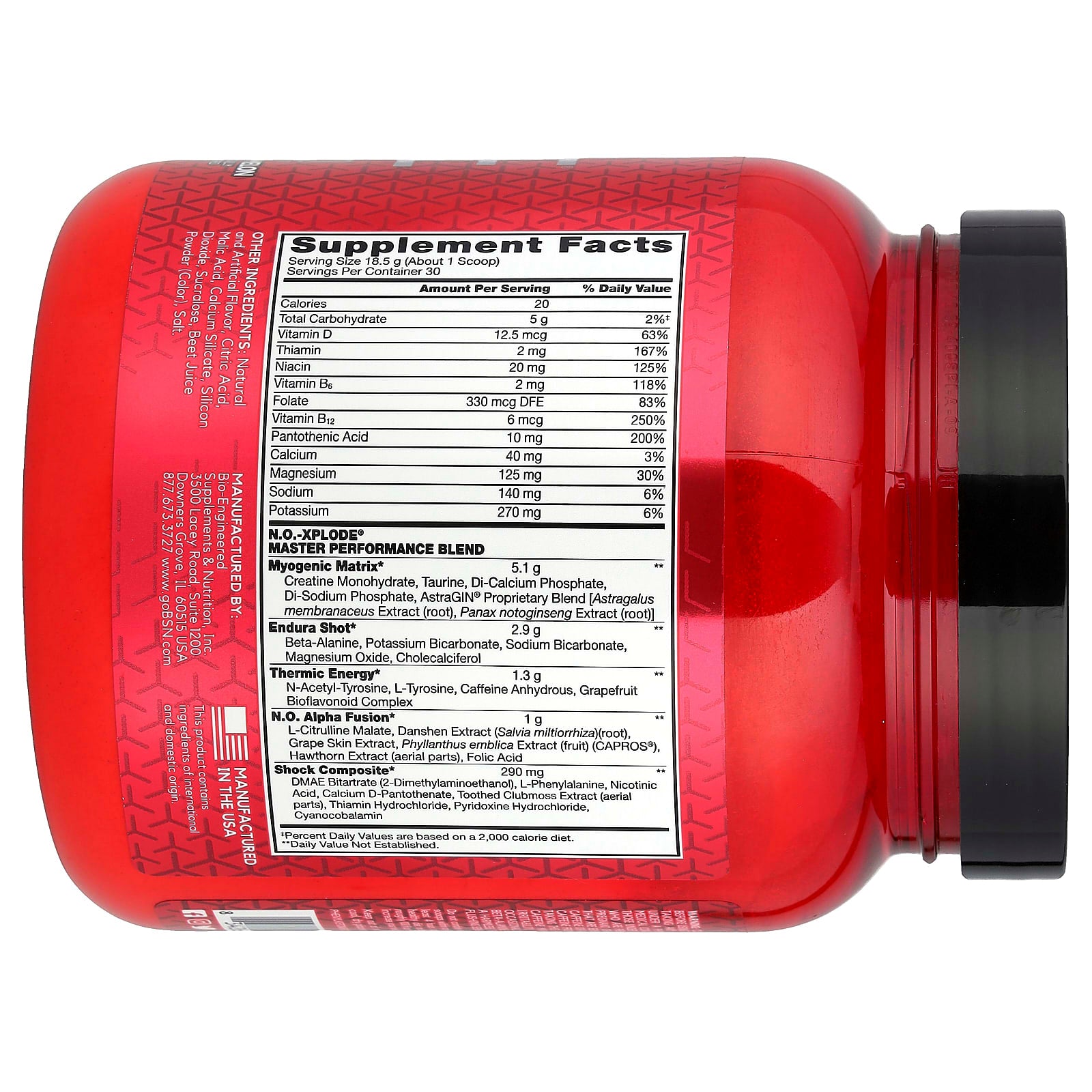 <strong>BSN</strong> N.O.-Xplode Pre-Workout Powder, Watermelon - 1.22lb (555g) - Image 2