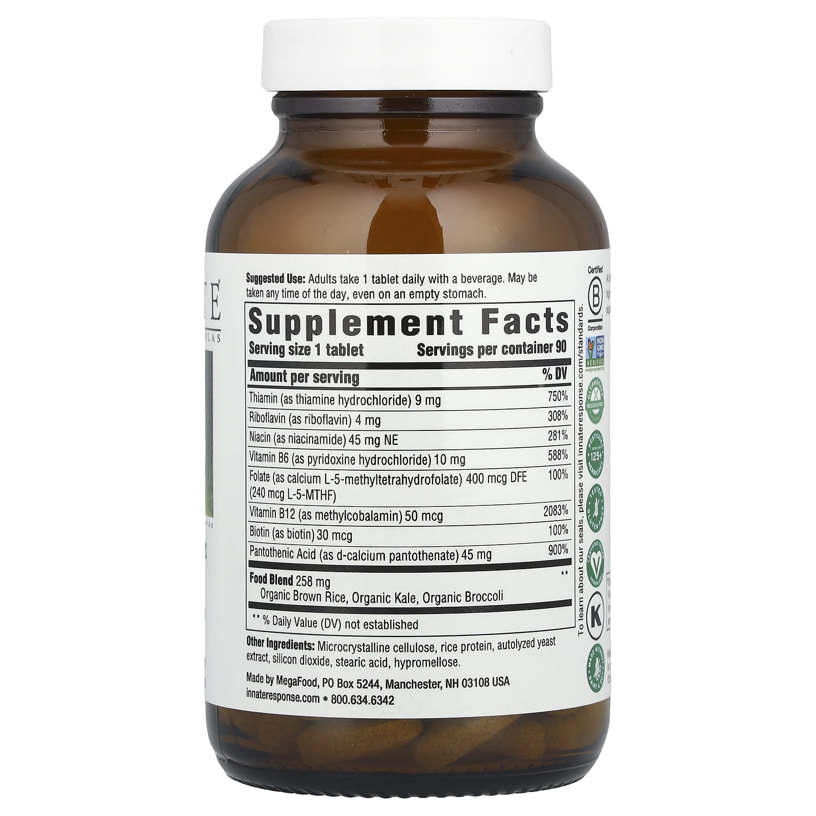 Innate Response B Complex, 90 Tablets for Cellular Energy - Image 2