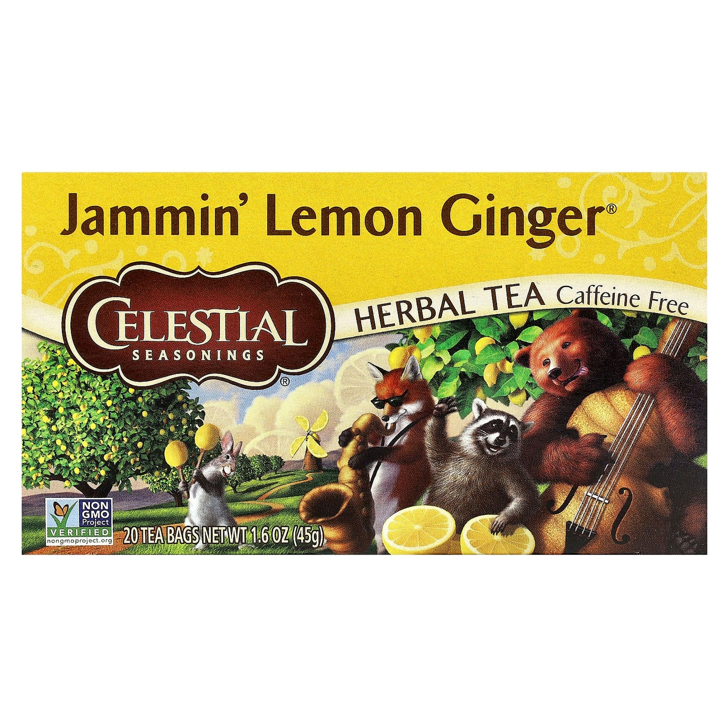 Celestial Seasonings Jammin' Lemon Ginger Herbal Tea - 20 Tea Bags - Image 1