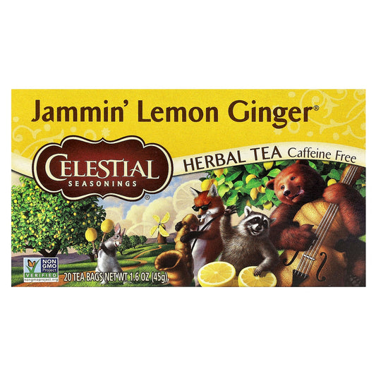 Celestial Seasonings Jammin' Lemon Ginger Herbal Tea - 20 Tea Bags - Image 1