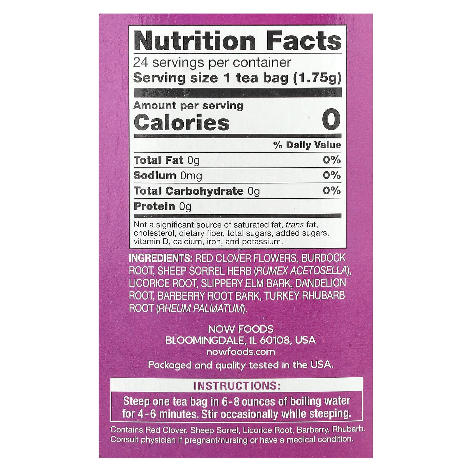NOW Foods, Give a Tea™, Ojibwa, Native American Herbal Tea, Caffeine-Free, 24 Tea Bags, 1.5 oz (42 g) - Image 2