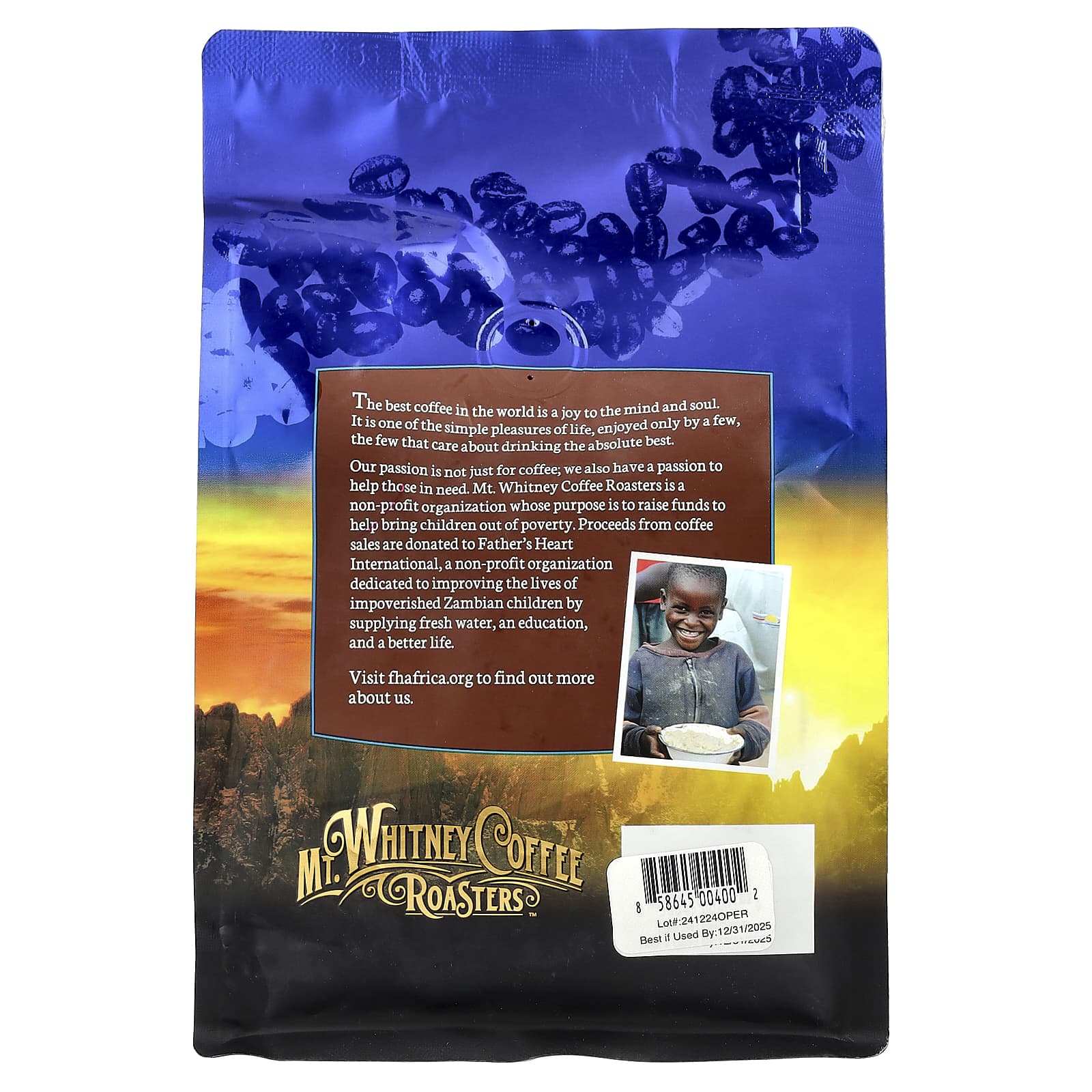 Mt. Whitney Coffee Roasters, Organic Peru, Whole Bean Coffee, Medium Roast, 12 oz (340 g) - Image 2