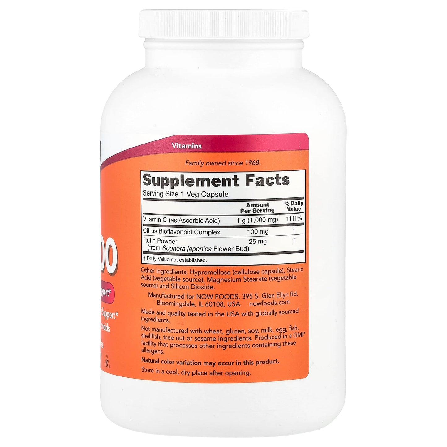 NOW Foods, C-1000, 500 Veg Capsules - Image 2