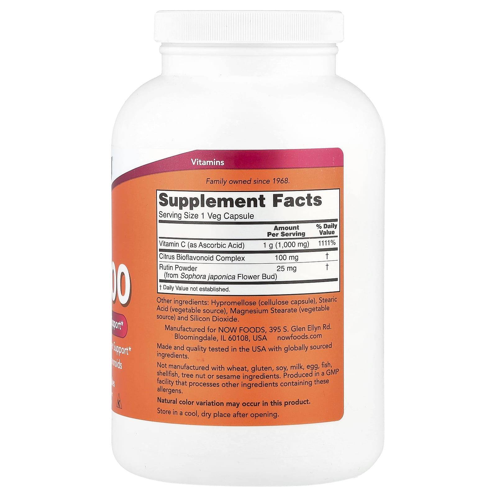 NOW Foods, C-1000, 500 Veg Capsules - Image 2