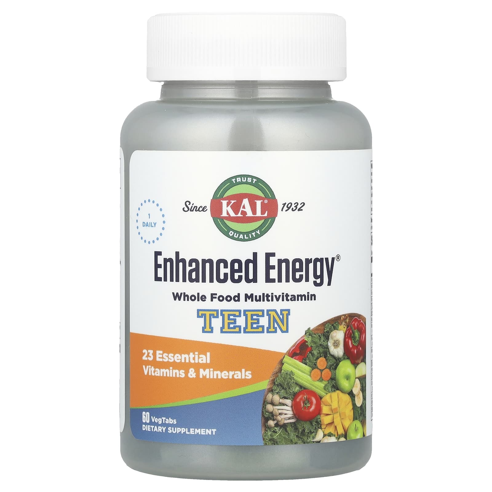 KAL Enhanced Energy Teen Multivitamin 60 VegTabs - Image 1