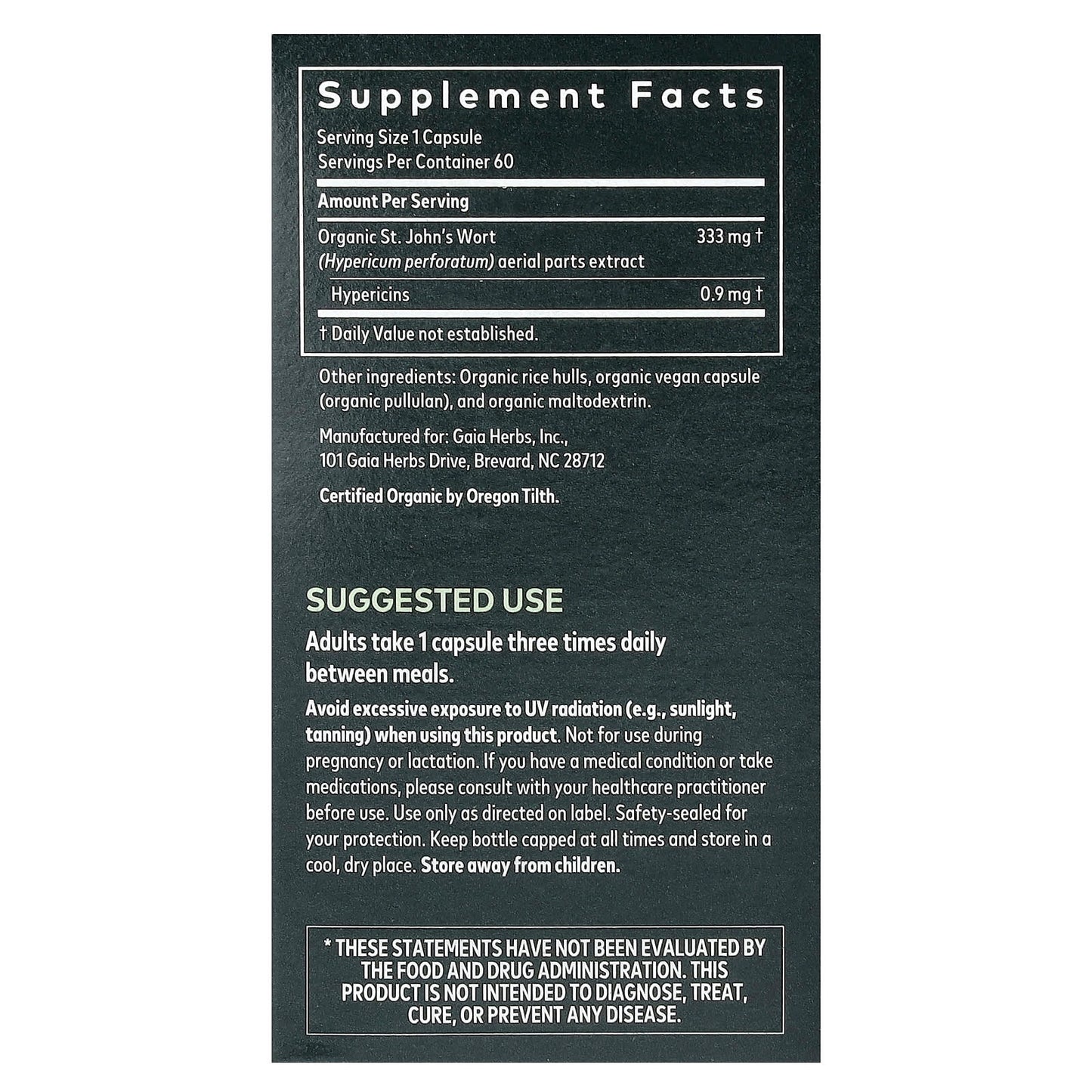 Stress Support with Gaia Herbs Organic St. John's Wort - 60 Vegan Capsules - Image 2