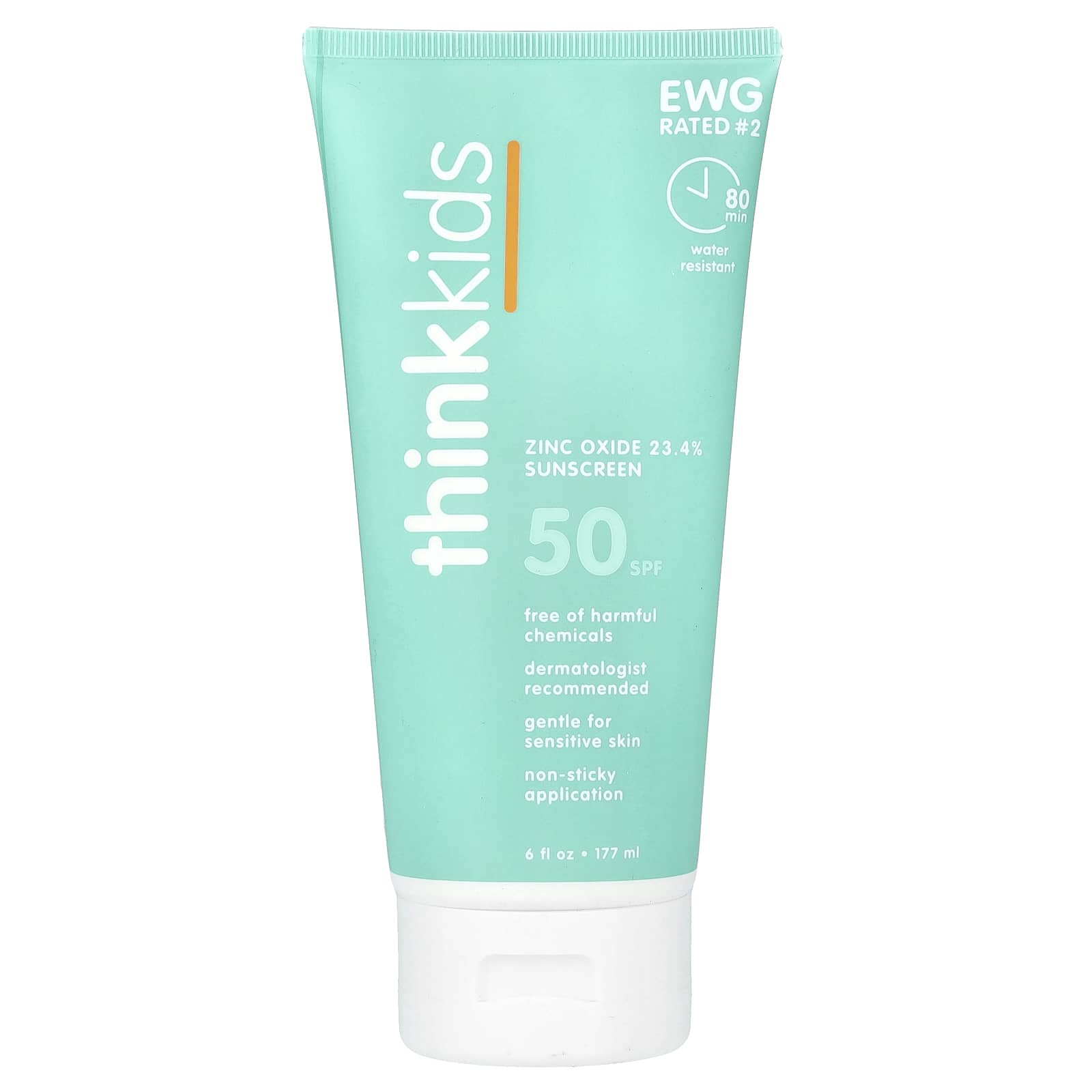 think, Thinkids, Zinc Oxide Sunscreen, SPF 50, 6 fl oz (177 ml) - Image 1