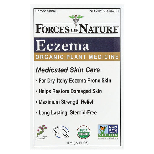 Natural Eczema Relief, Forces of Nature Organic Plant Medicine, 0.37 fl oz - Image 1