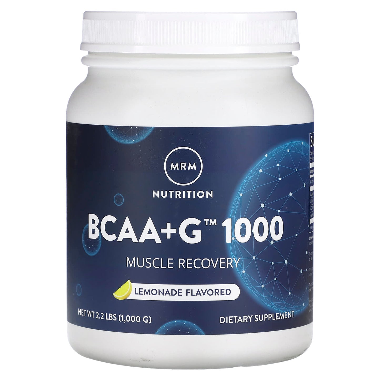 MRM Nutrition, BCAA+G 1000, Lemonade, 2.2 lbs (1,000 g) - Image 1