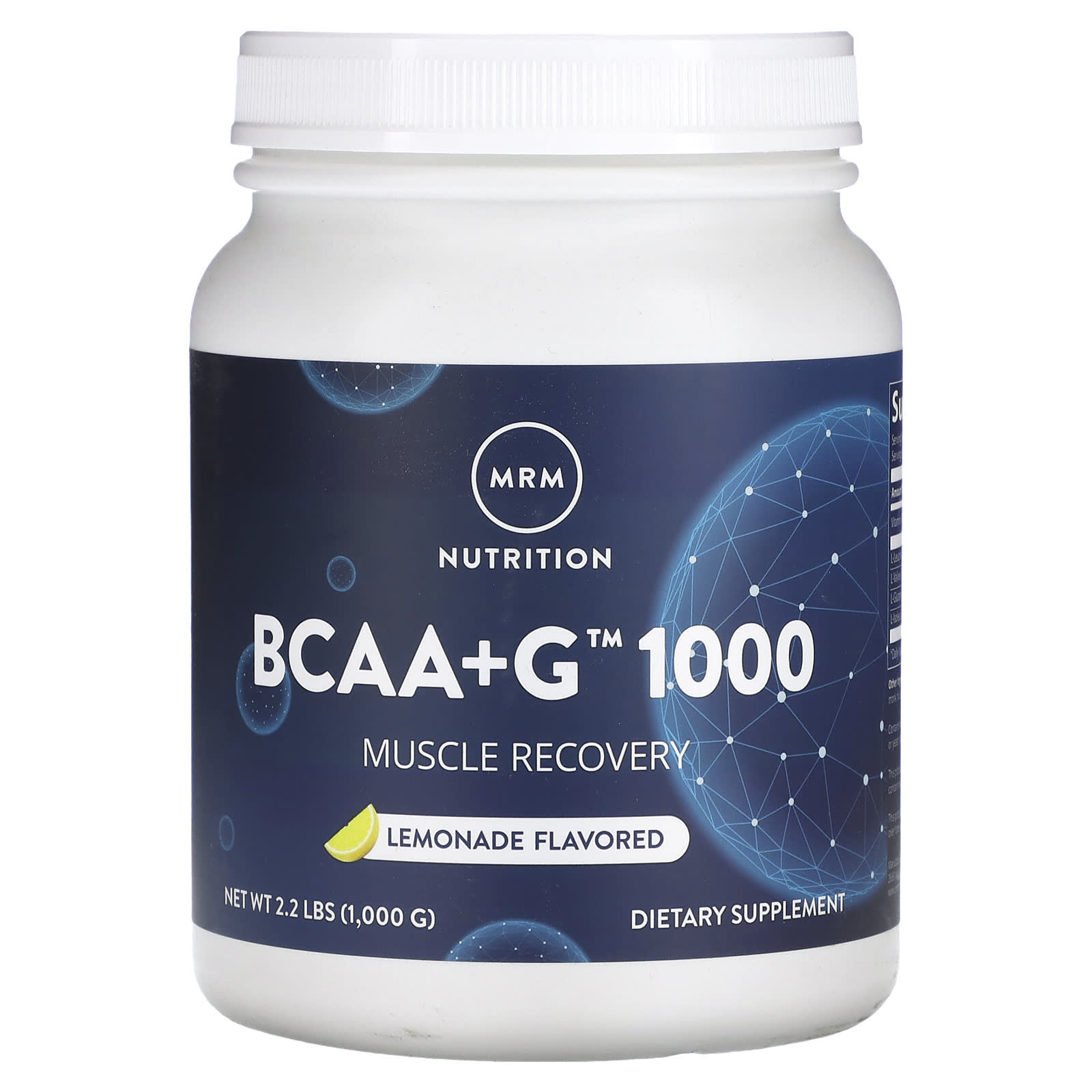 MRM Nutrition, BCAA+G 1000, Lemonade, 2.2 lbs (1,000 g) - Image 1
