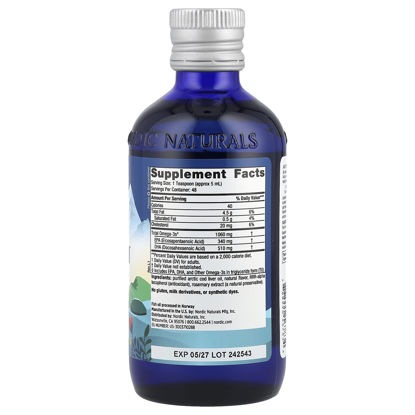 Nordic Naturals, Arctic Cod Liver Oil™, Strawberry, 8 fl oz (237 ml) - Image 2