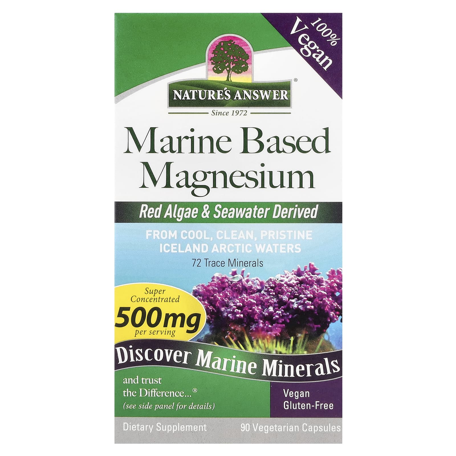 Nature's Answer, Marine Based Magnesium, 90 Vegetarian Capsules - Image 1