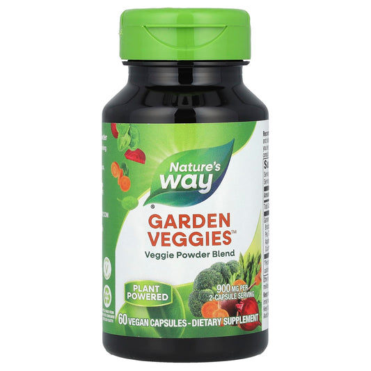 Nature's Way, Garden Veggies™, Veggie Powder Blend, 60 Vegan Capsules - Image 1