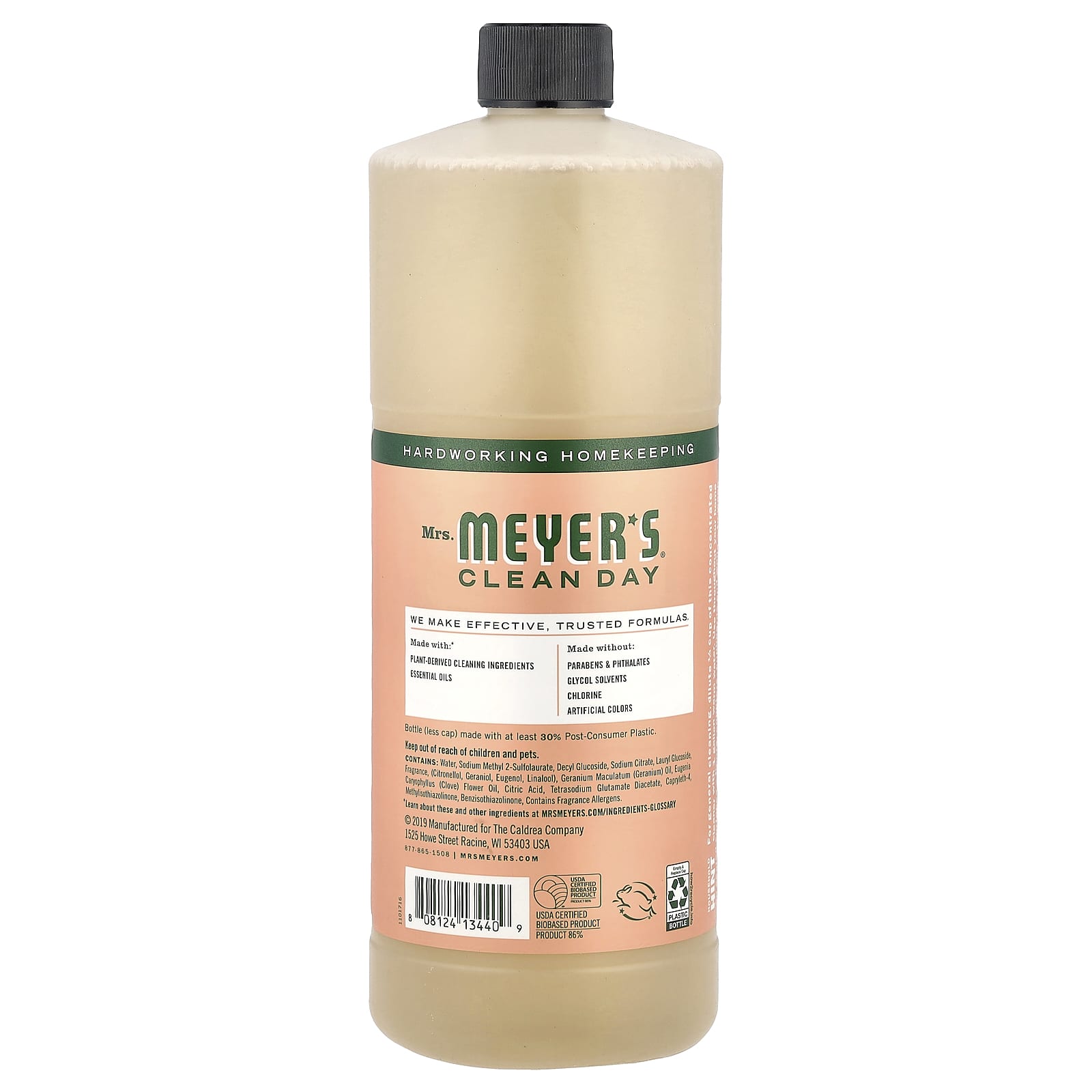 Mrs. Meyers Clean Day, Multi-Surface Concentrate, Geranium, 32 fl oz (946 ml) - Image 2