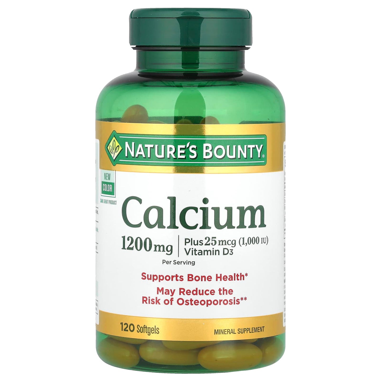 Nature's Bounty, Calcium Plus Vitamin D3, 120 Softgels - Image 1