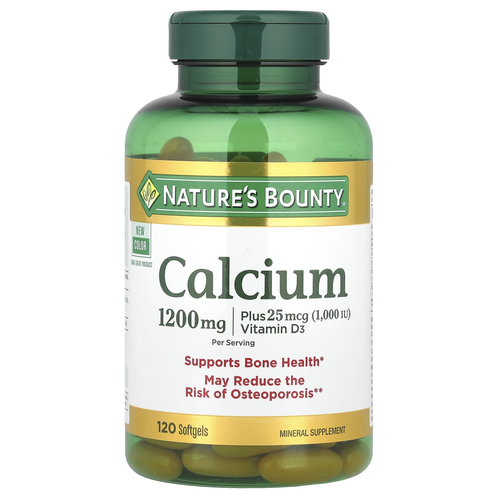 Nature's Bounty, Calcium Plus Vitamin D3, 120 Softgels - Image 1