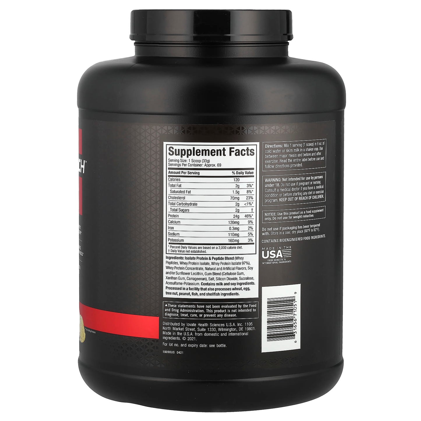 MuscleTech, Nitro-Tech™ 100% Whey Gold, French Vanilla Cream, 5 lbs (2.27 kg) - Image 2