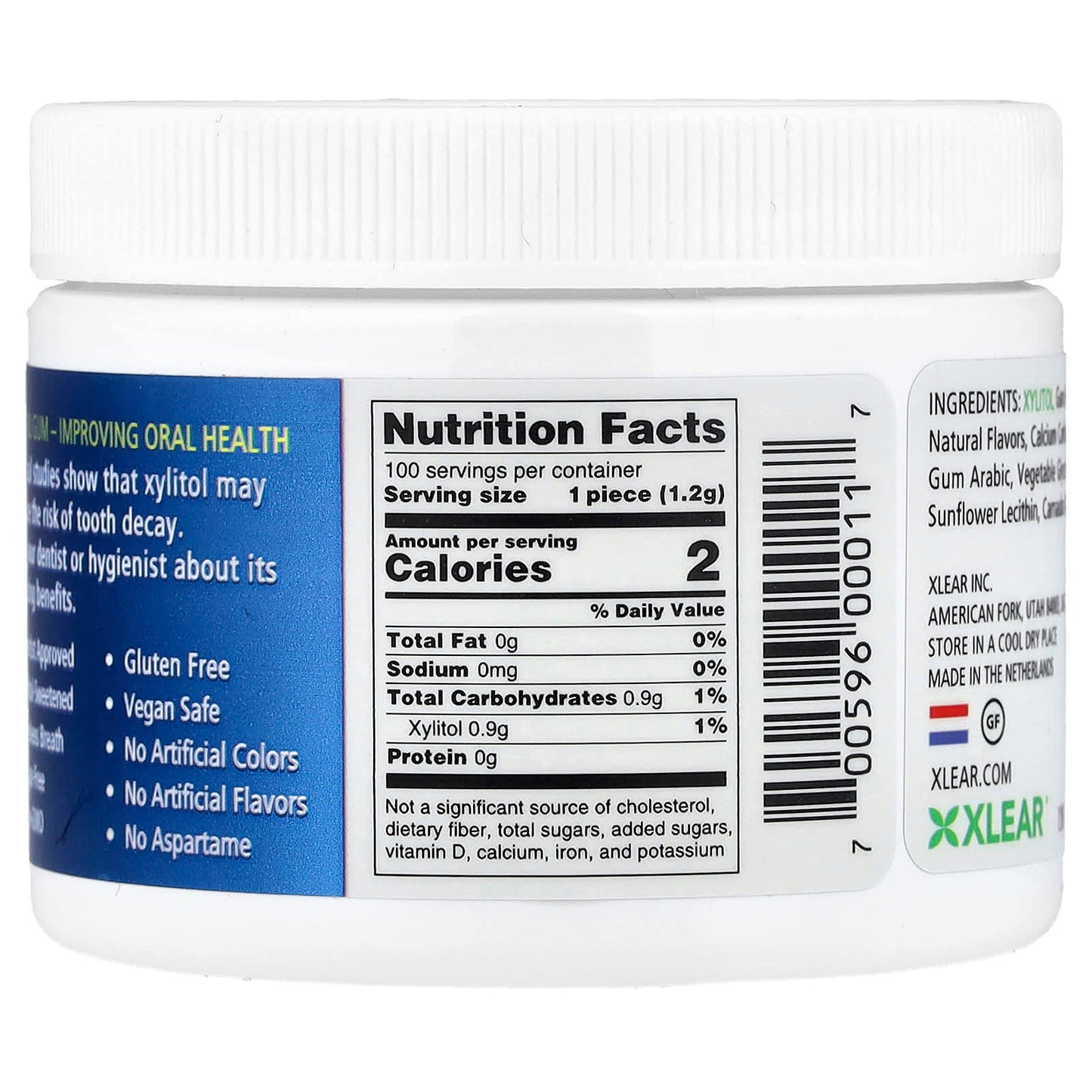 Xlear, Spry®, Dental Defense System, Sugar-Free Gum, Natural Peppermint, 100 Pieces - Image 2